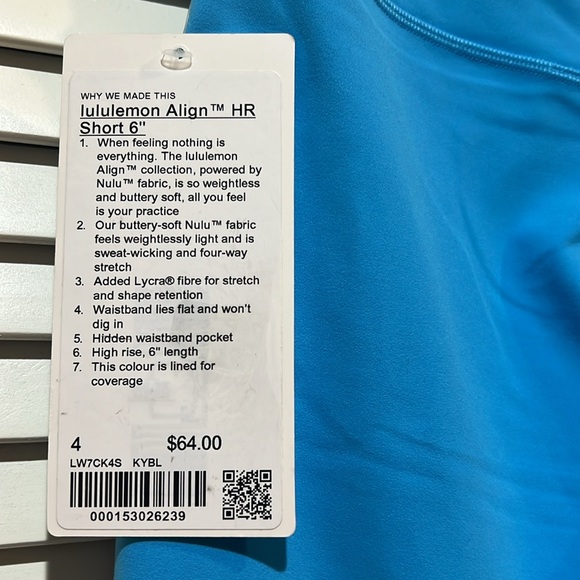 NWT Lululemon Align High-Rise Short 6" in Kayak Blue Light color size 4 - Picture 7 of 14
